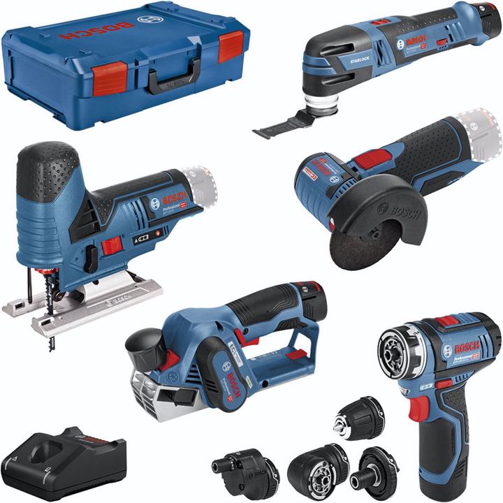 Bosch Professional Set professionale GSR+GOP+GHO+GWS+GST