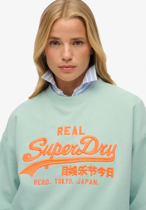 Image du produit Superdry Pull ample à col ras-du-cou fluo Vintage Logo (14)