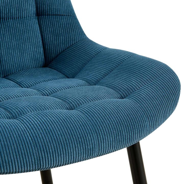 Image du produit CLP Chaise de salle à manger Sardna revêtement velours côtelé rembourré avec dossier