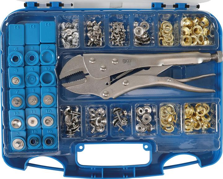 BGS Assortimento di pinze e oeillets 275 pezzi