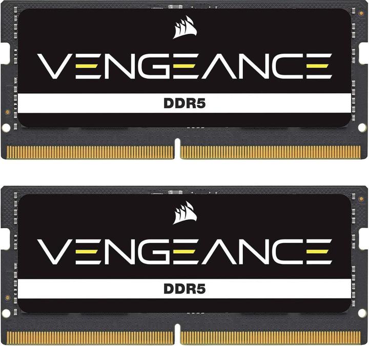 Produktbild Corsair DDR5, 5200MT/s 64GB 2x32GB SODIMM, Unbuffered, 44-44-44-84, Black PCB, Std PMIC, 1.1V, VENGEANCE DDR (2 x 32GB, 5200 MHz, DDR5-RAM, SO-DIMM)