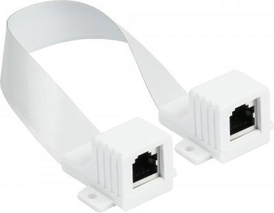 Produktbild Good Connections RJ45 Fensterdurchführung High-Quality, weiß, Gesamtlänge inkl. Buchsen 25cm, flexible Länge (0.25 m)