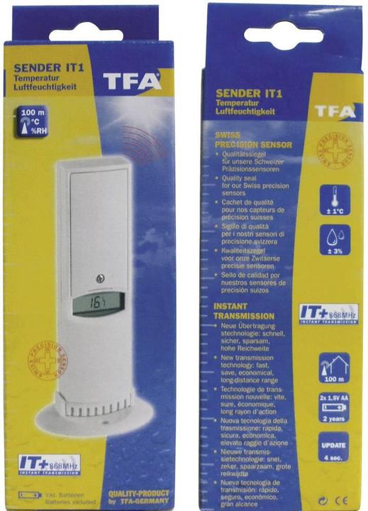 Actual product image TFA Thermo-hygro transmitter