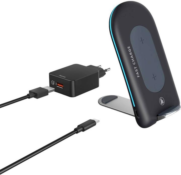Image du produit Hama Chargeur à induction Kit sans fil "QI FC15S", Anthracite (15 W)