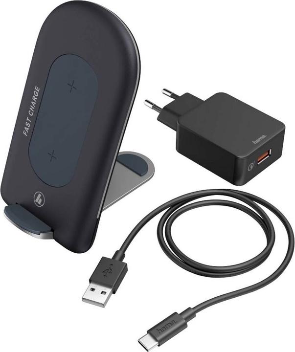 Image du produit Hama Chargeur à induction Kit sans fil "QI FC15S", Anthracite (15 W)