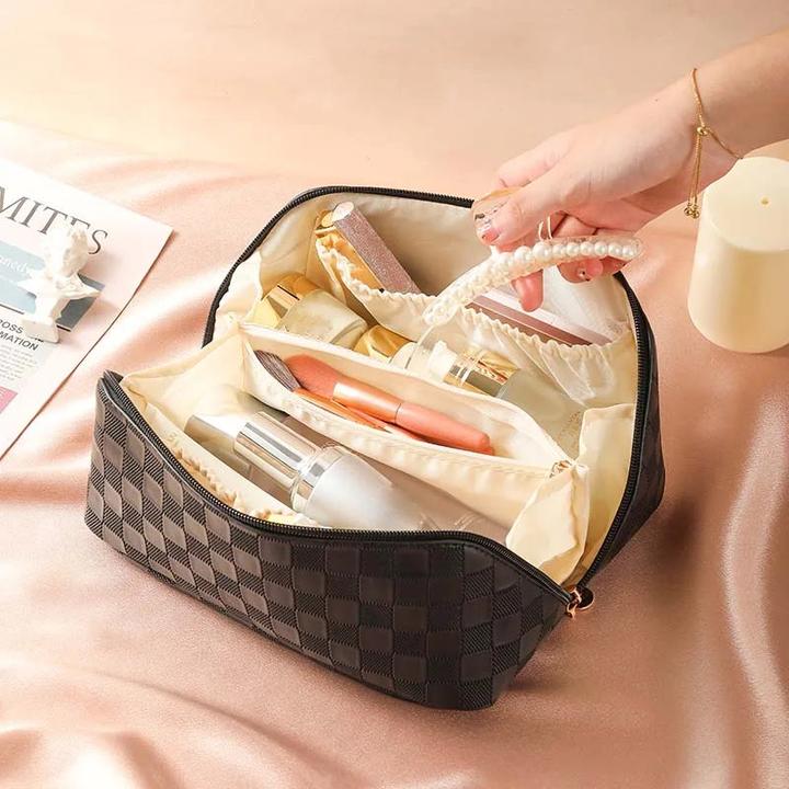 Image du produit Only-Bags.Store Trousse de maquillage PU Grande capacité Sac de lavage de luxe Multifonctions Voyage