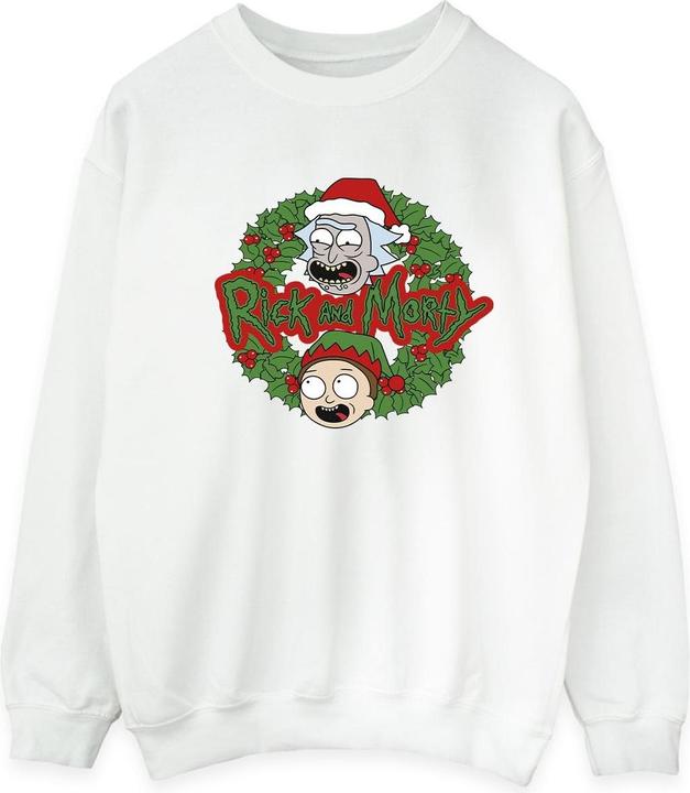 Rick And Morty Christmas Wreath Sweatshirt (XXL)