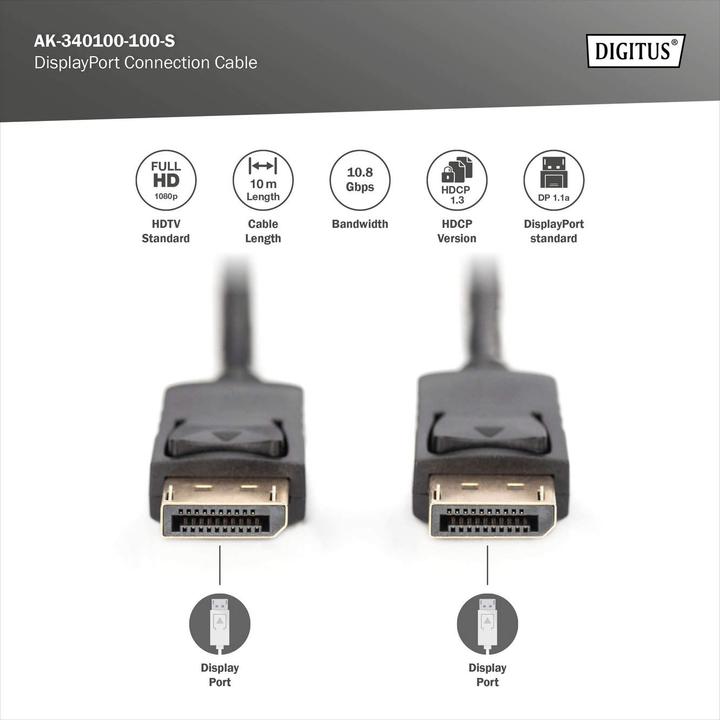 Produktbild Digitus DisplayPort — DisplayPort (10 m, DisplayPort)