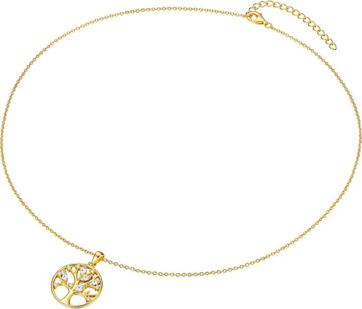 Actual product image Rafaela Donata Ladies Tree of Life Sterling Silver Cubic Zirconia Yellow Gold 40.0 cm Base Chain + 5.0 cm (Sterling Silver, 40 - 45 cm)
