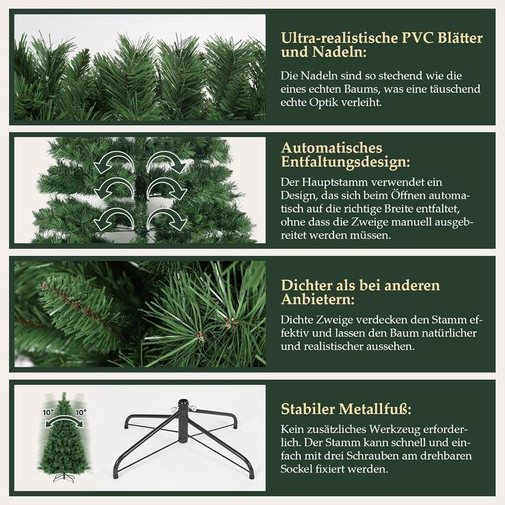 Produktbild Salcar Künstlicher Weihnachtsbaum mit Metallständer (150 cm)