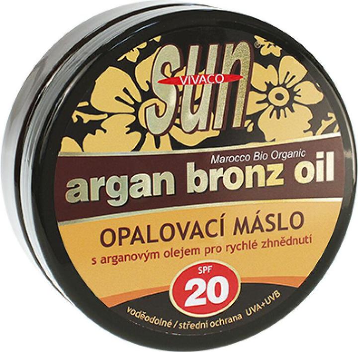 Vivapharm Vivaco SUN Bräunungsbutter mit Bio-Arganöl SPF 20 200 ml (Sonnencreme, SPF 20, 200 ml)