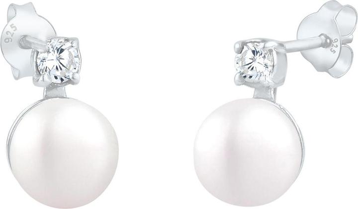 Image du produit Elli Boucles d'oreilles Basic Perle d'eau douce Zirconia 925 Argent (Perles de culture d'eau douce, Zircone, Argent sterling 925)