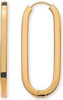 Natsumi Schmuck Klappcreolen Gelbgold 18K/750 ovale Form (750/18 K Gelbgold)