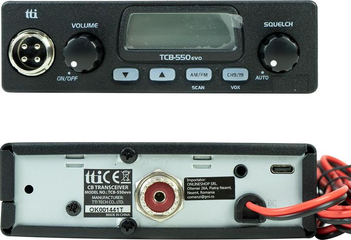 Actual product image Aim TTi CB radio TTi TCB-550 EVO, DSS, VOX, NB filter, scan, multicolour screen, 12-24 V