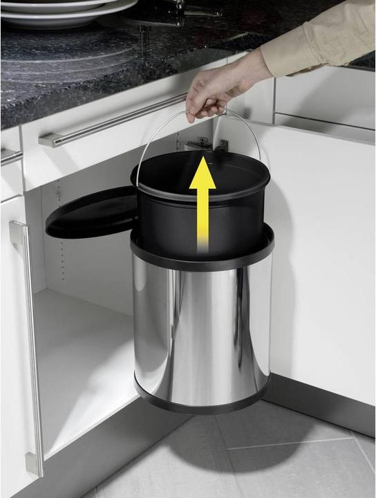 Produktbild Hailo Compact-Box M, Einbau-Mülleimer, 15 ltr, Edelstahl (15 l)