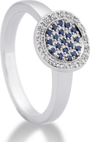 Breuning RING - E. SAFIR 1. Qualität /Brill. 0,094 Ct. H/si (48, 585/14 K Gold)