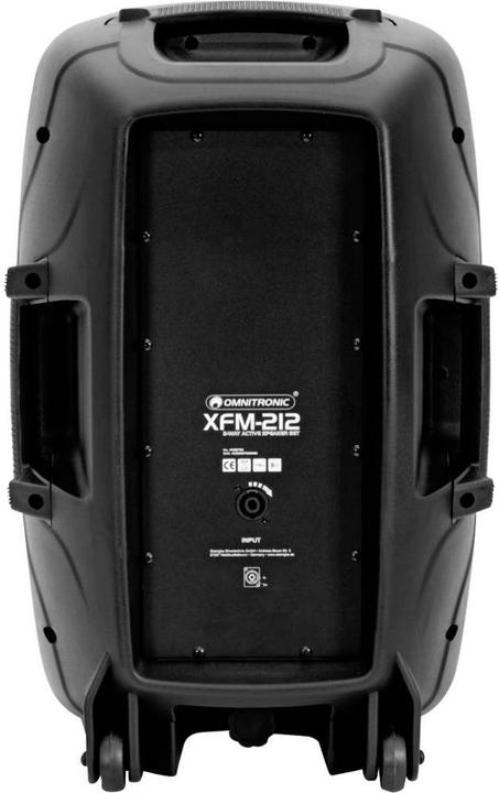 Actual product image Omnitronic Active PA speaker set XFM 212AP Bluetooth, incl. microphone, trolley function (Active, 1x 150 W)