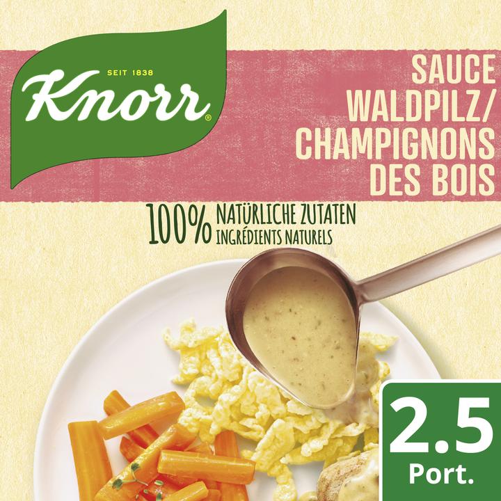 Produktbild Knorr 100% Natürlich Waldpilz Sauce Beutel mit feinen Champignons, ideal zu Pilz, Fleisch & Pasta (33 g)