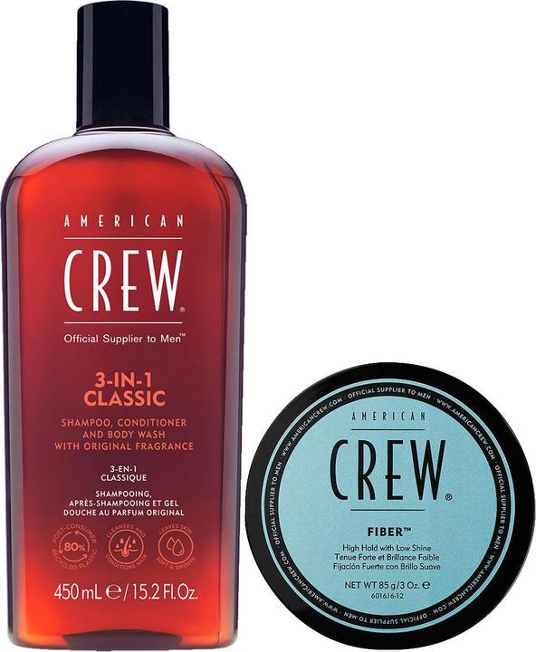 American Crew Fiber + 3in1 Classic Set big (Haarpflege set)