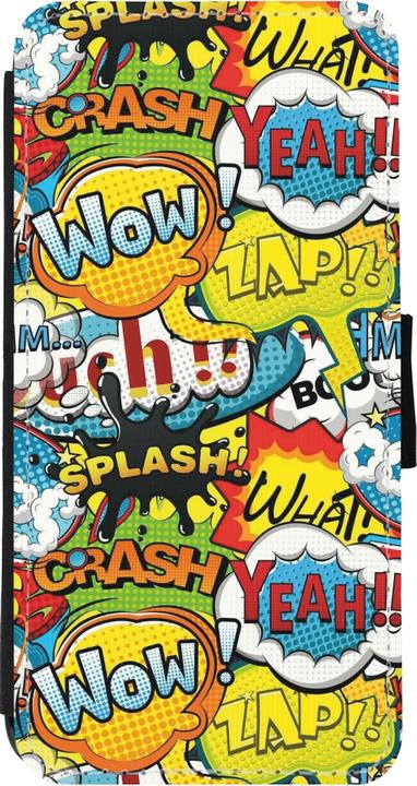 Actual product image PhoneLook Wallet cover black cartoons slogans (Apple iPhone 11)