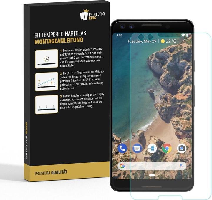 Produktbild Protectorking 1x echtes Tempered 9H Panzerhartglas 3D KLAR (1 Stück, Google Pixel 3)