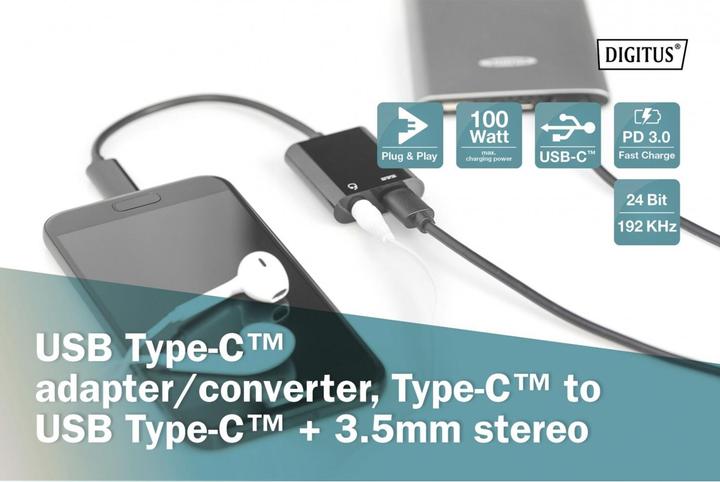 Image du produit Digitus USB Typ C — 3.5mm Klinke| USB Typ C (USB-C, 1 Ports)