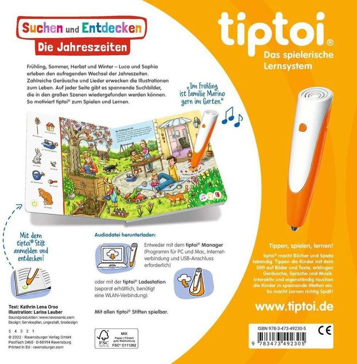Actual product image tiptoi Die Jahreszeiten (German, Kathrin Lena Orso, 2022)