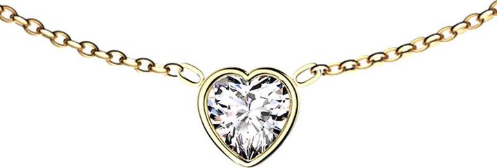Star Piercing Kette vergoldet Anhänger Herz Kristall silber (ohne Messing, Chirurgenstahl 316L)