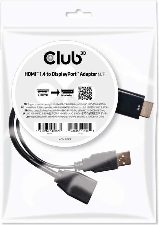 Produktbild Club 3D HDMI zu (DP, 18 cm)