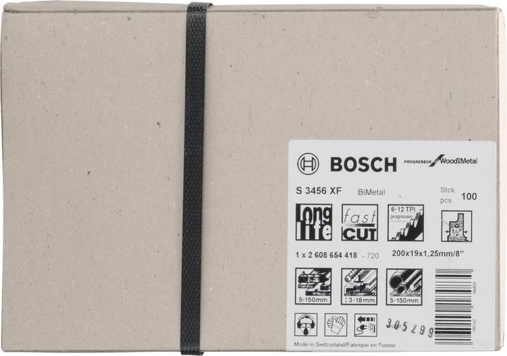 Image du produit Bosch Professional Zubehör Lame de scie sabre S 3456 XF, Progressor for Wood and Metal, pack de 100