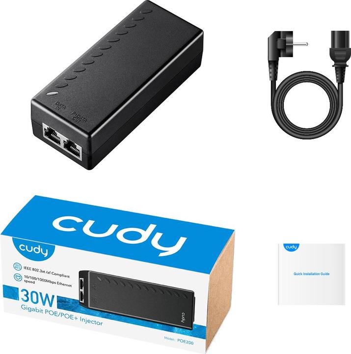 Actual product image Cudy POE200 PoE adapter Gigabit Ethernet (PoE Splitter)