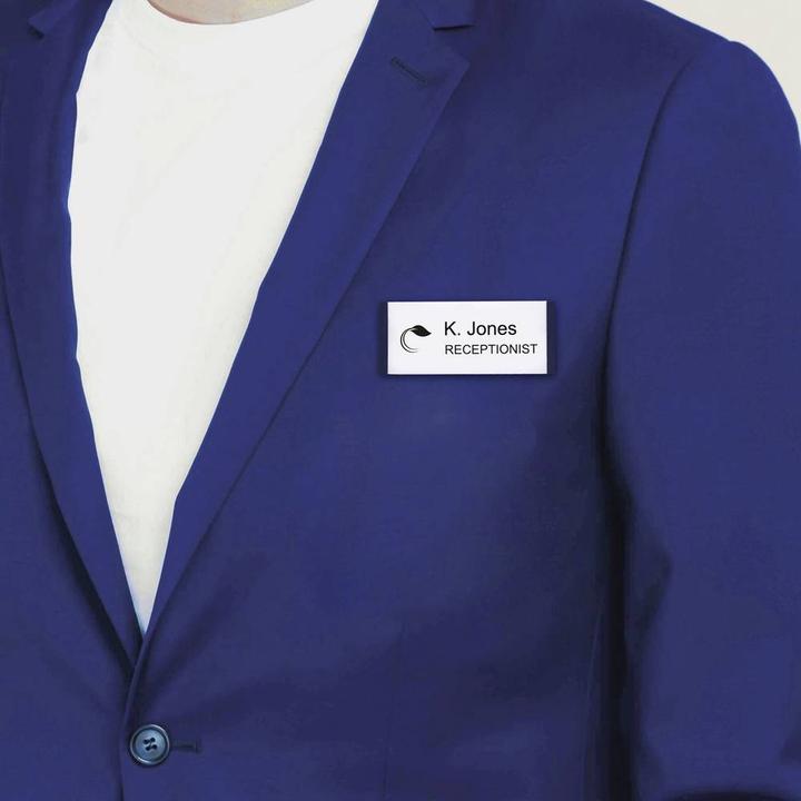 Productafbeelding Badgepoint POL30MA02-5DR Naambadges, 65 x 30 mm, donkergrijs