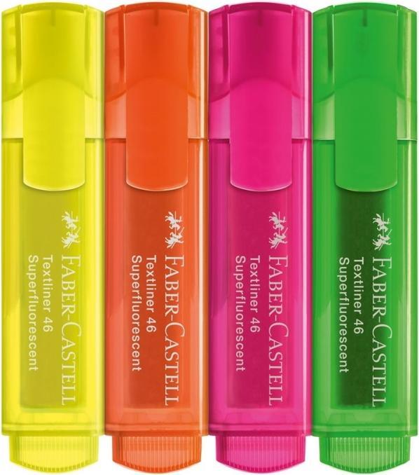 Immagine prodotto Faber-Castell Evidenziatori TL 46 SF bustina da 4 (Verde, Arancia, Rosa, Pink, Giallo, Giallo neon, 5 mm, 4 x)