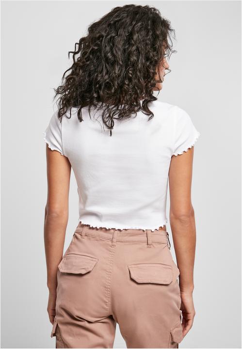 Actual product image Urban Classics Ladies Cropped Button Up Rib Tee (4XL)