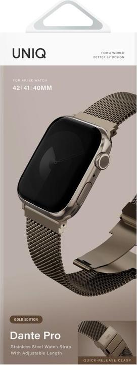 Image du produit Uniq Strap Dante Pro for Apple Watch 42/41/40mm Stainless Steel gold (Acier inoxydable)