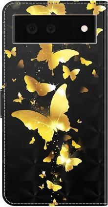Produktbild Cover-Discount Google Pixel 6 - Etui Glitzer Effekt Schmetterling gold (Google Pixel 6)