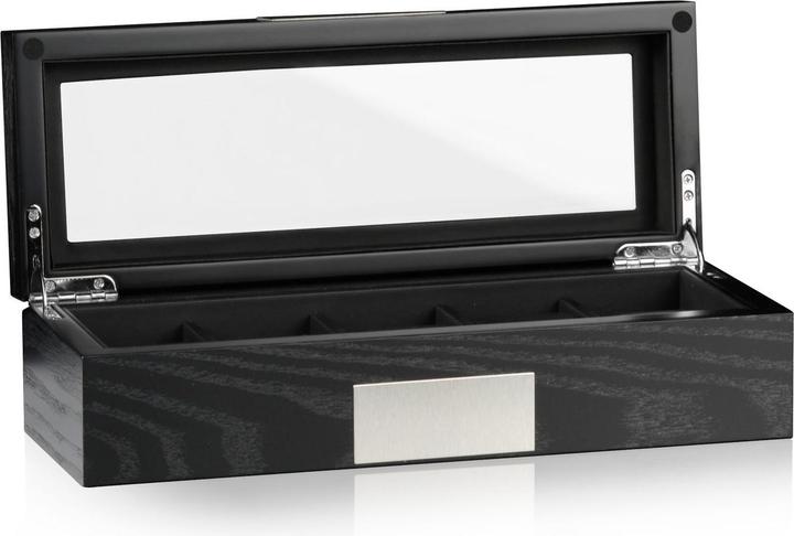Actual product image Heisse & Söhne Watch box Monteray 5 Ash - Black Silk Matt