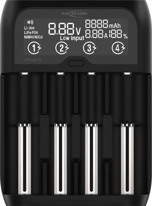 Image du produit Ansmann Chargeur lithium/NiMH lithium 4 (1 pcs, 10340, 10350, 10440, 10500, 12500, 12650, 13500, 13650, 14500, 14650, 16340, 16650, 17335, 17355, 17500, 17650, 17670, 18350, 18490, 18500, 18650, 18700, 20650, 21700, 22650, Batterie)