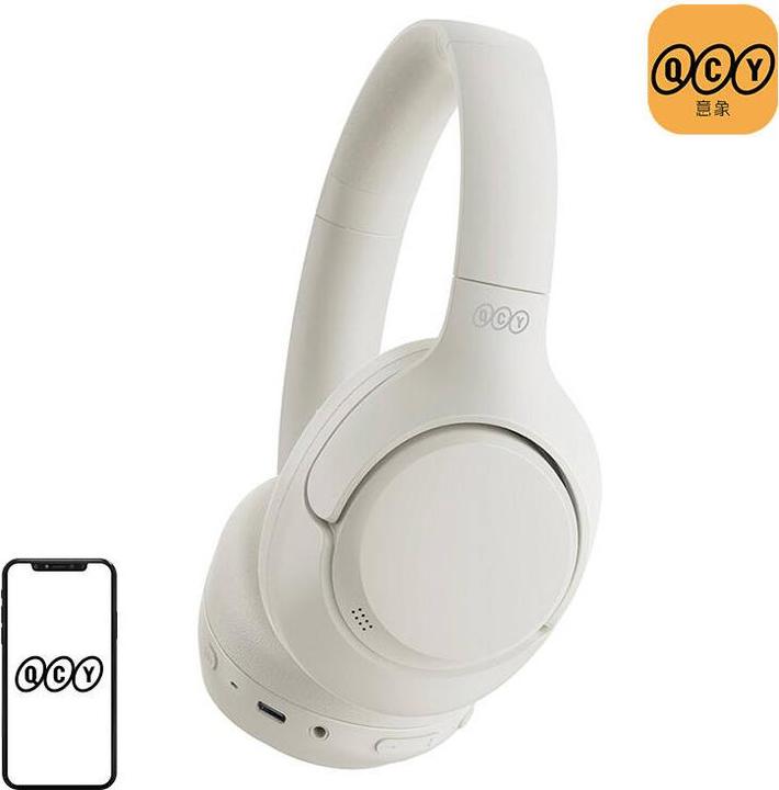 Actual product image QCY Słuchawki bezprzewodowe H3 (białe) (ANC, 60 h, Cable)