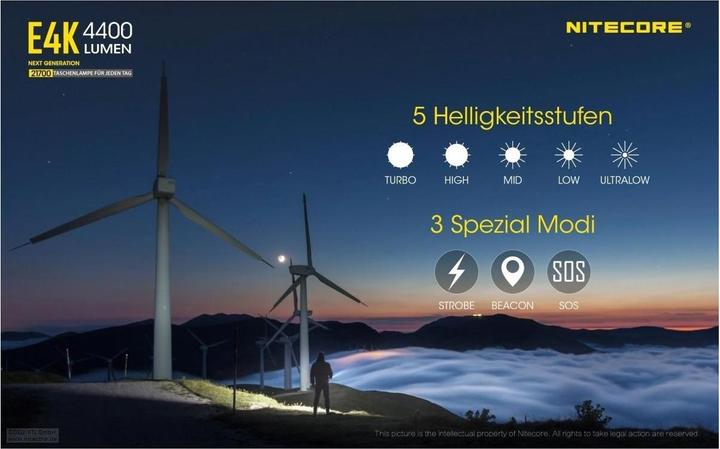 Image du produit Nitecore E4K - 4400 Lumen (11.75 cm, 4400 lm)