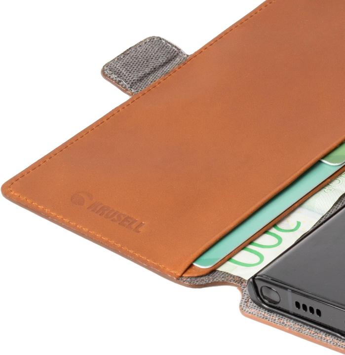 Actual product image Krusell Leather PhoneWallet Samsung Galaxy S22 Ultra cognac (62469) (Samsung Galaxy S22 Ultra)