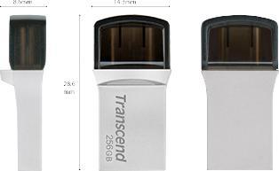 Immagine prodotto Transcend Chiavetta USB 256GB JetFlash USB3.1, Pen Drive, OTG Type-A&C, Argento (256 GB, USB-A)