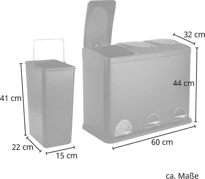 Produktbild Svita Treteimer mit Dreifach-Mülltrennung (45 l)
