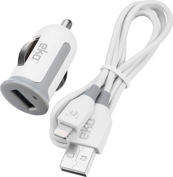Actual product image EKO Pack charger for cigarette lighter 1A with Lightning MFi cable 1m