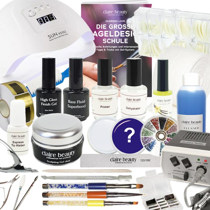 Claire Beauty Profi Gel Nägel Starter Set XXL (1000 ml)