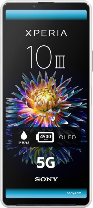 Image du produit Sony Xperia 10 III (128 Go, Blanc, 6", Double SIM hybride, 12 Mpx, 5G)