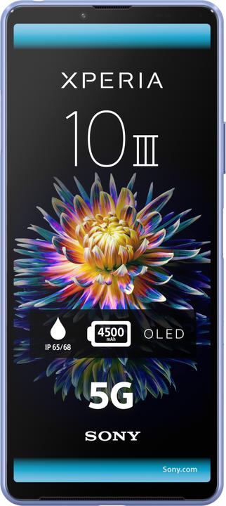Image du produit Sony Xperia 10 III (128 Go, Bleu, 6", Double SIM hybride, 12 Mpx, 5G)
