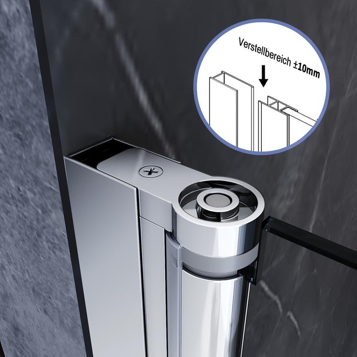 Actual product image SONNI Duschtr H?ngetr Duschwand Drehtr ohne Rahmen, NANO Glas 86x185 cm (86 cm, 86 cm, 185 cm)