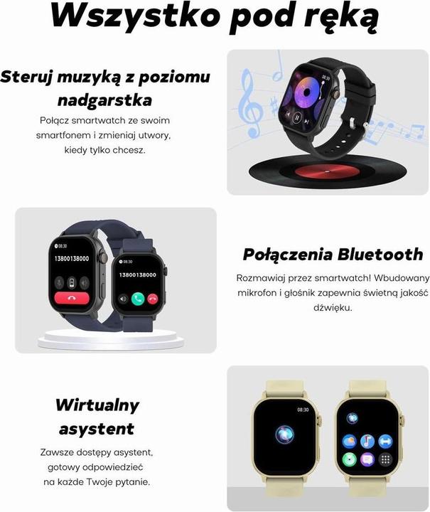 Actual product image Gravity GT15-12 Damen-Smartwatch, marineblaues Silikonarmband + schwarzes Armband