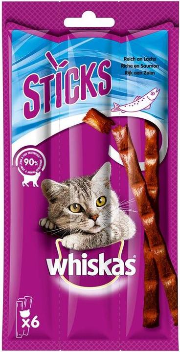 Produktbild Whiskas STICKS Packung Reich an Lachs (Adult, 14 Stk., 36 g)